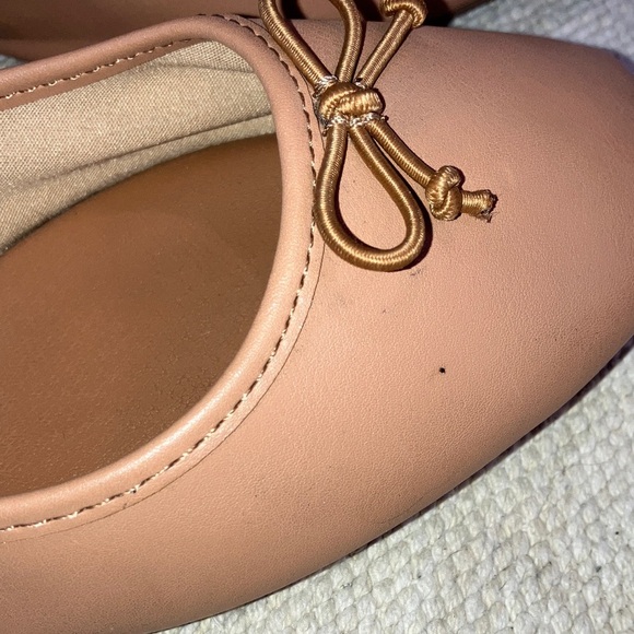 Time and Tru 9 wide fit Women's dusty rose /Nude Ballet Flats with Bow - Picture 16 of 16